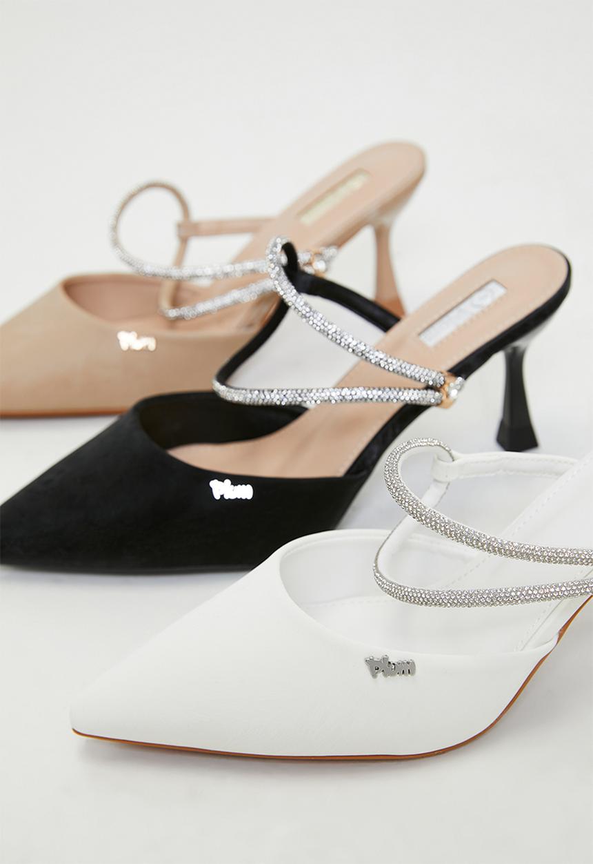 Plum - Maryam Closed Toe Ankle Strap - White