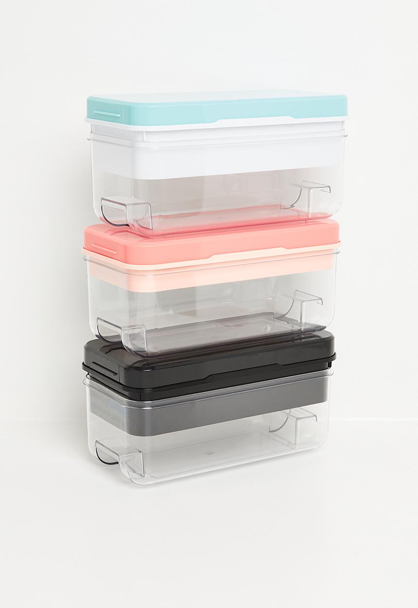 Maisonware - Easy Press Ice Cube Maker Ice box (8 Large Cubes) - Black