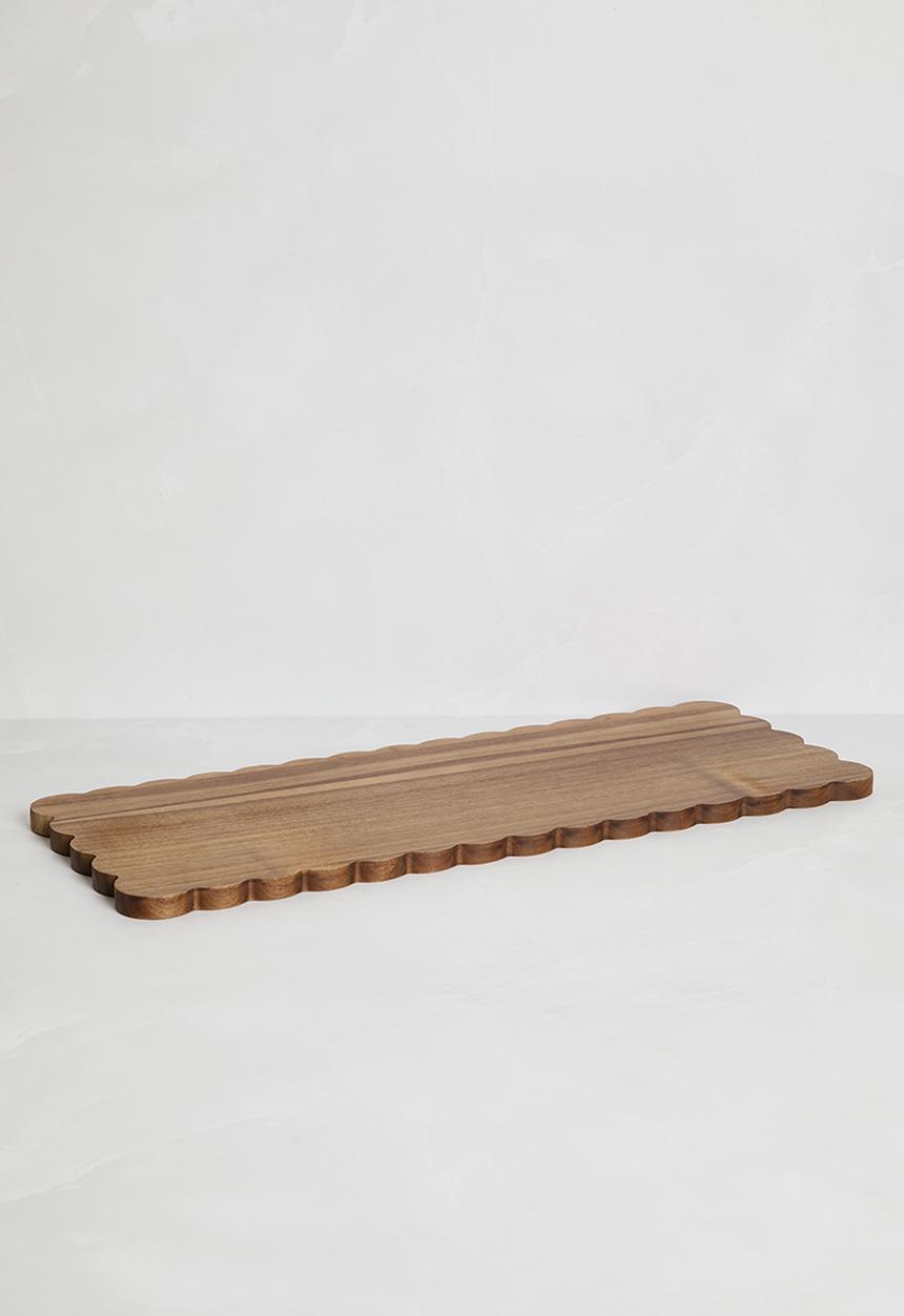 Luigi Bormioli - Home Classix Scalloped Edge Wooden Board 60x24x1.5cm - brown