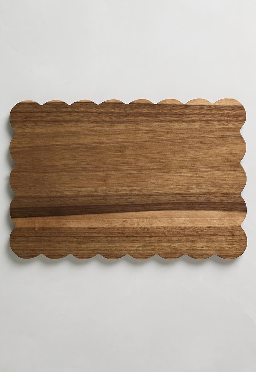 Home Classix - Scalloped Edge Wooden Board 36x24x1.5cm - brown