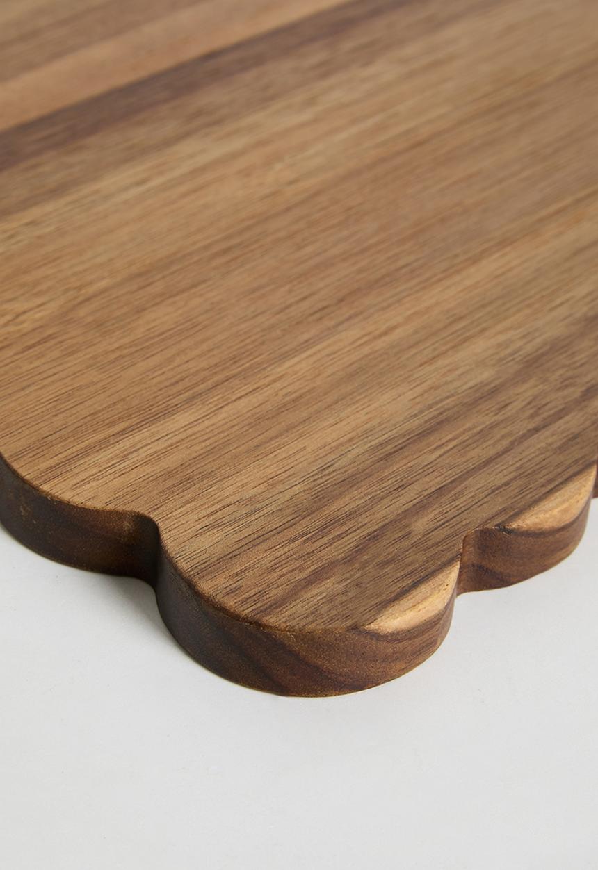 Home Classix - Scalloped Edge Wooden Board 36x24x1.5cm - brown