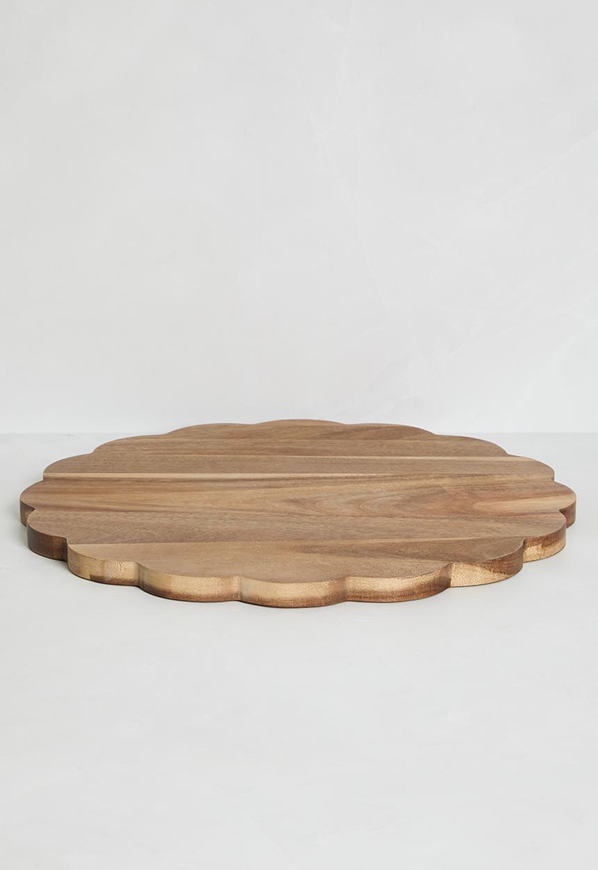Home Classix - Scalloped Edge Wooden Board 36.5x36.5x1.5cm - brown