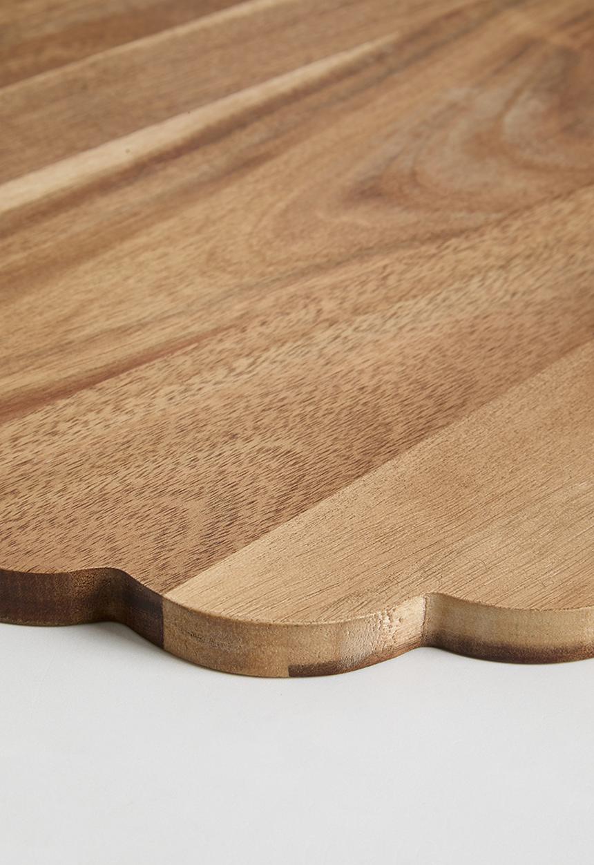Home Classix - Scalloped Edge Wooden Board 36.5x36.5x1.5cm - brown