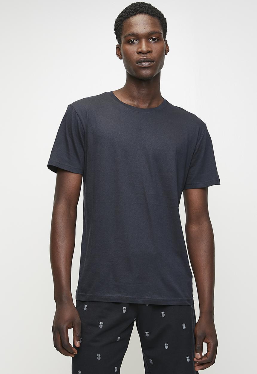 Brave Soul - Crew Neck T-shirt - Rich Navy & Mushroom