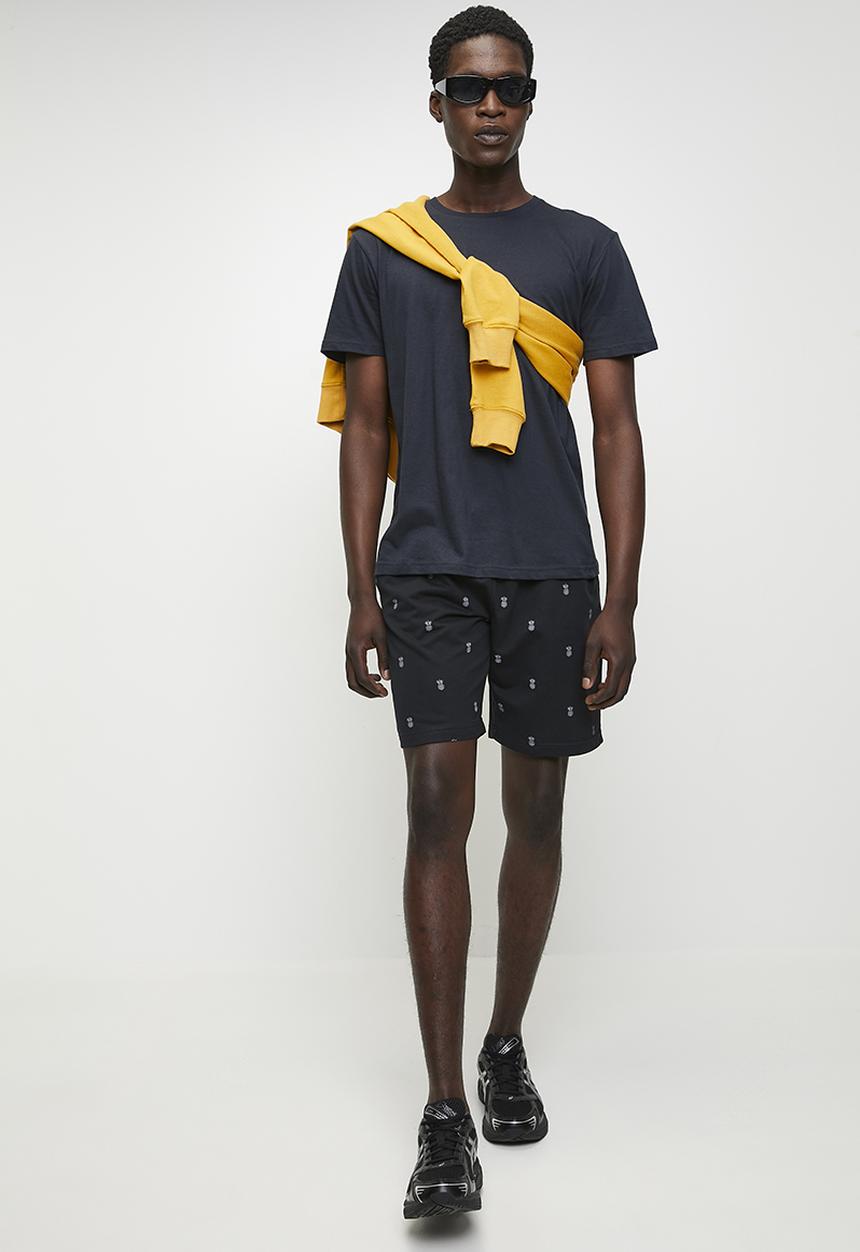 Brave Soul - Crew Neck T-shirt - Rich Navy & Mushroom