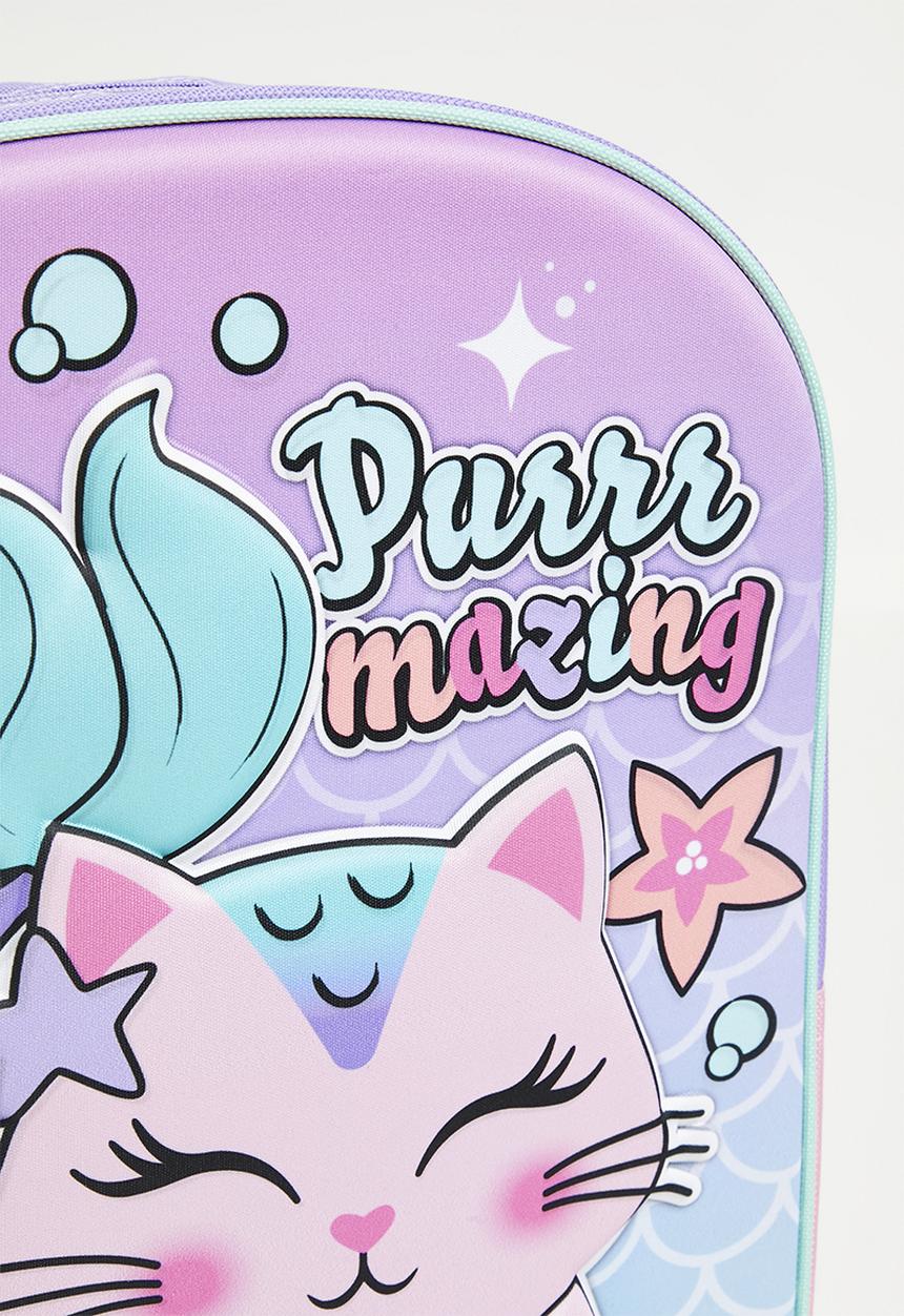 Character Group - Meowmaid 3d embossed backpack - pink & aqua blue