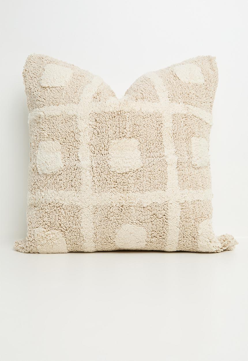 Sixth Floor - Checko tufted cushion cover - Natural