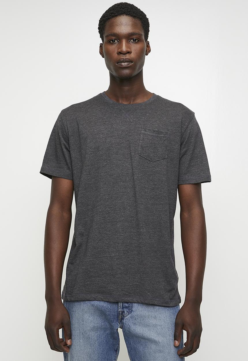 Brave Soul - Crew Neck T-shirt - Dark Charcoal Marl