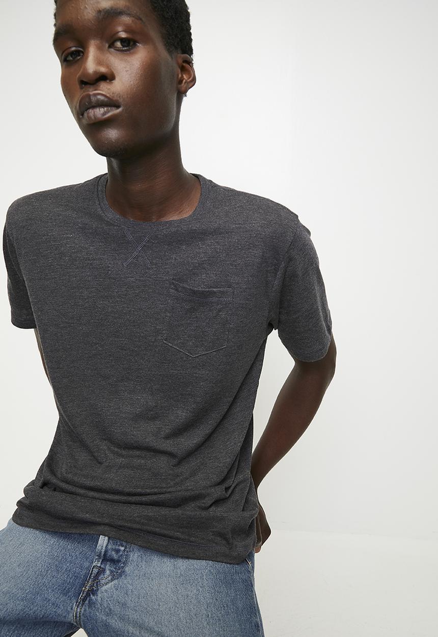 Brave Soul - Crew Neck T-shirt - Dark Charcoal Marl