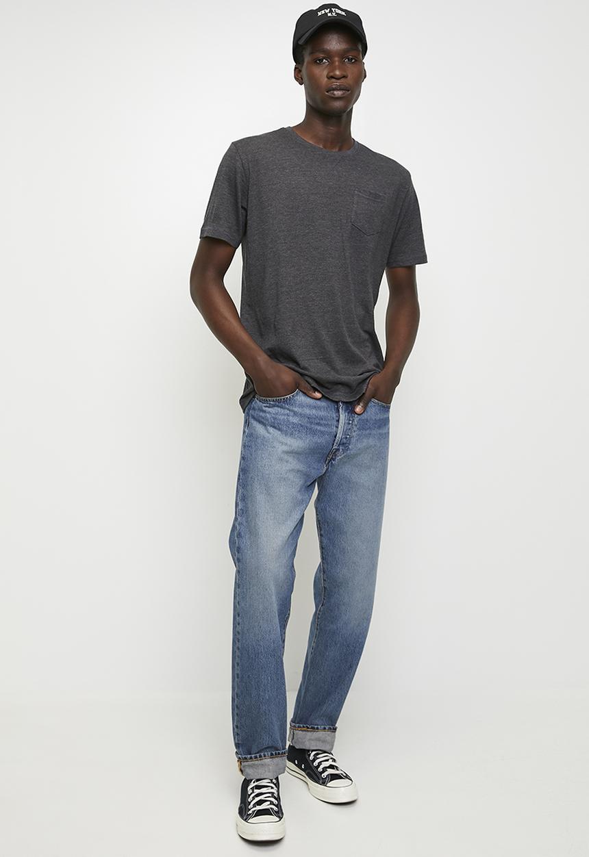Brave Soul - Crew Neck T-shirt - Dark Charcoal Marl