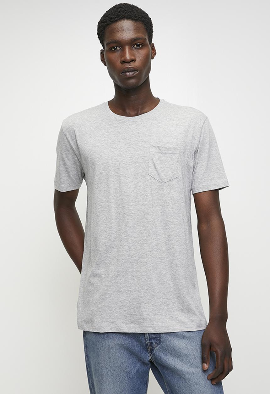 Brave Soul - Crew Neck T-shirt - Lt Grey Marl