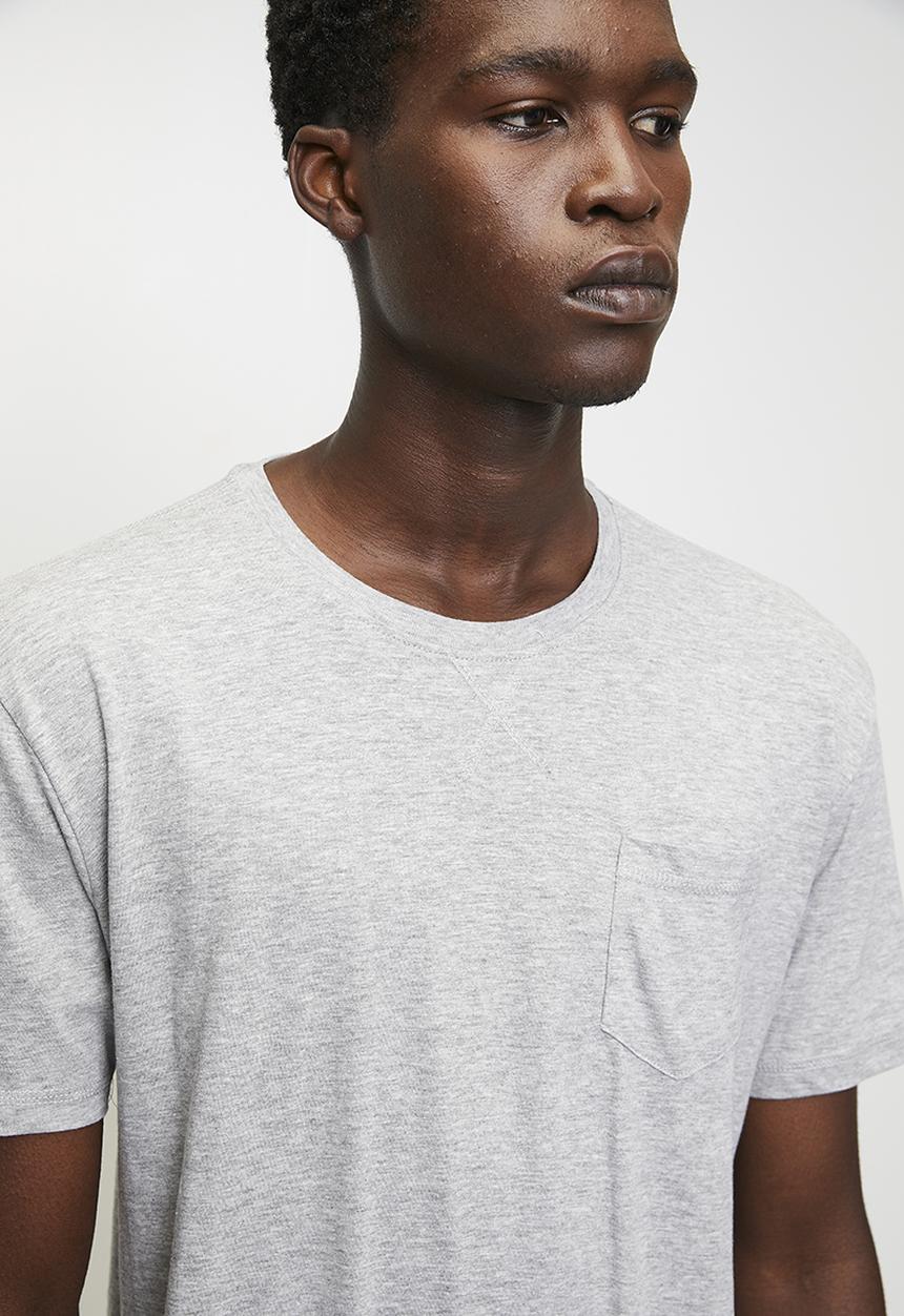 Brave Soul - Crew Neck T-shirt - Lt Grey Marl