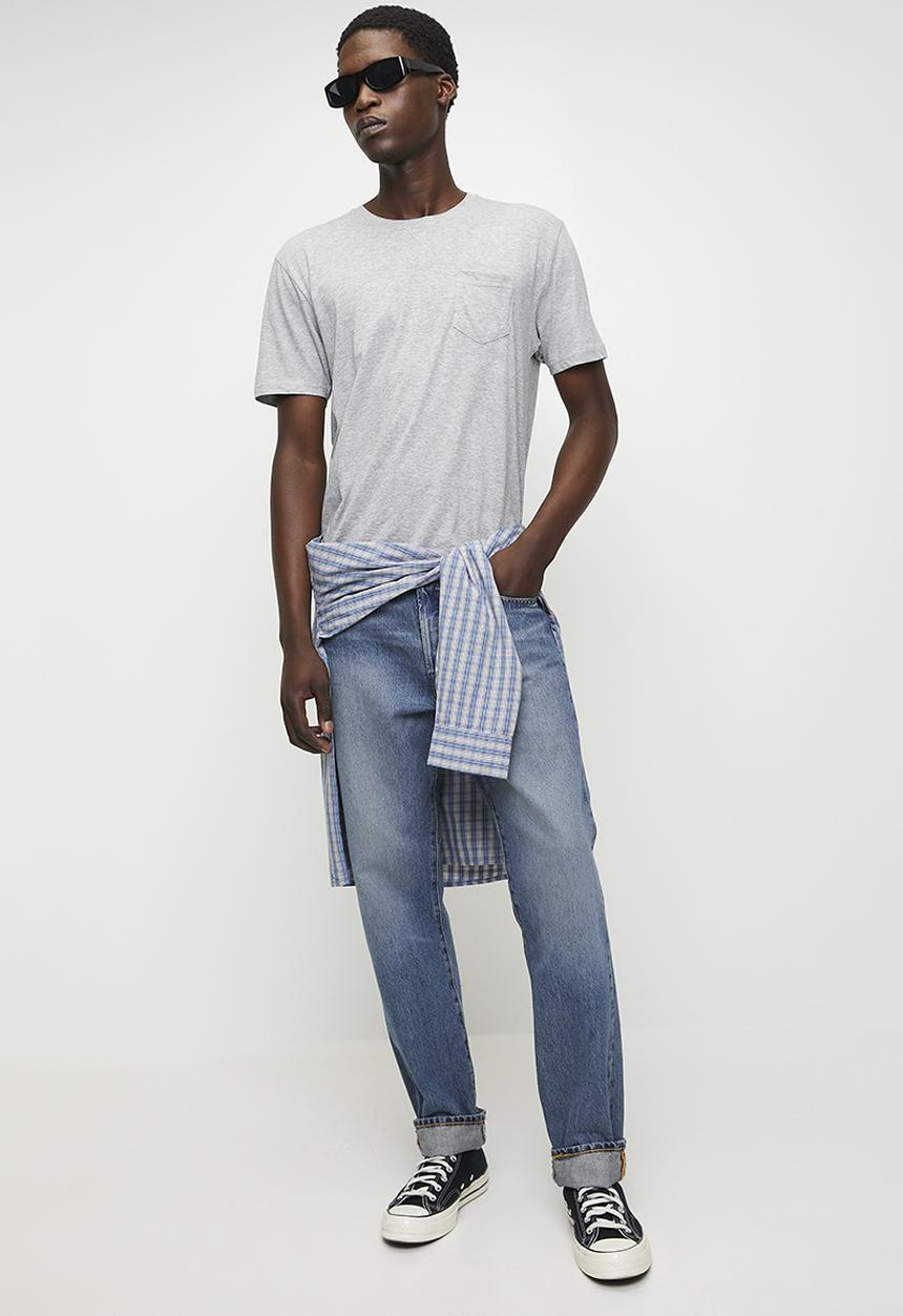 Brave Soul - Crew Neck T-shirt - Lt Grey Marl
