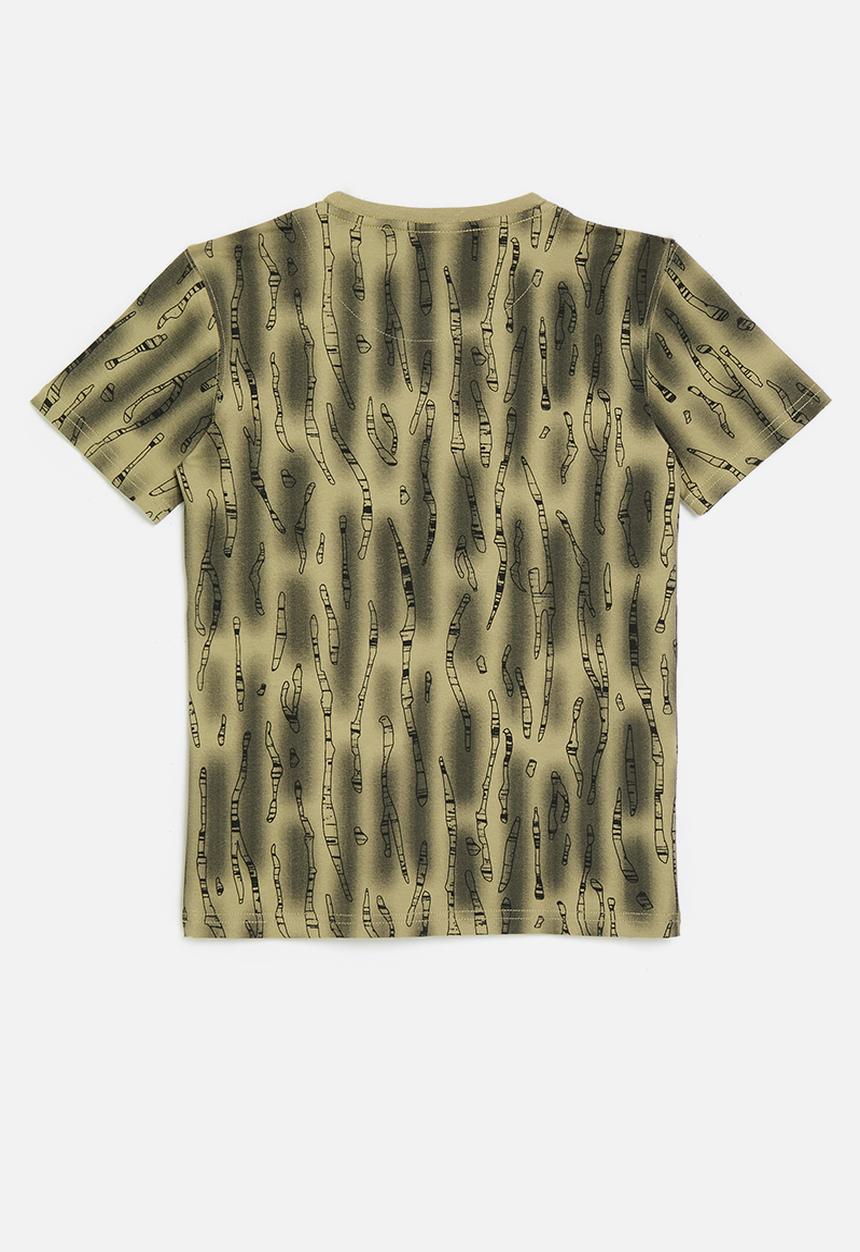SOVIET - Boys rotary print t-shirt - kelp