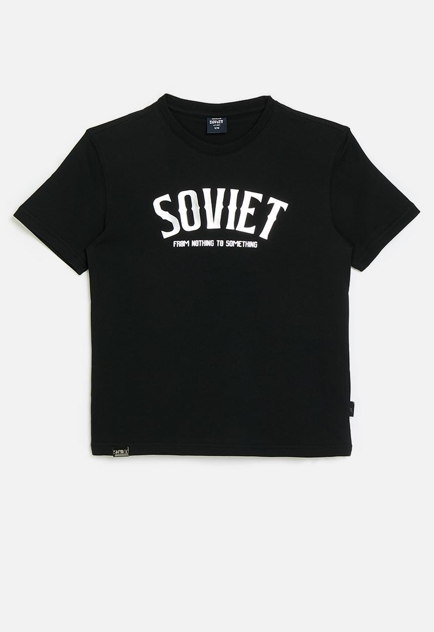 SOVIET - Boys crew neck tee box fit - black
