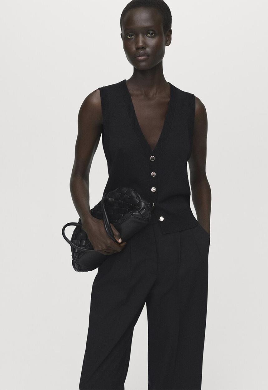 MANGO - Trousers cristi -  black