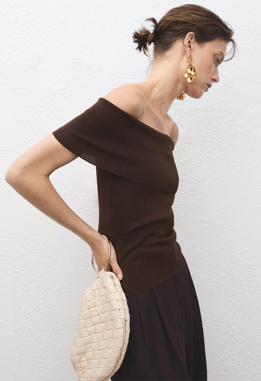 MANGO - Top sesete - dark brown