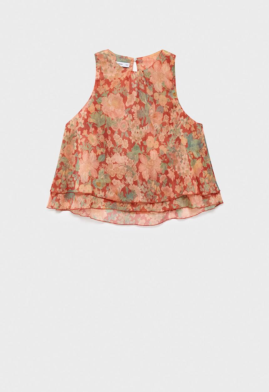MANGO - Blusa celia - dark red