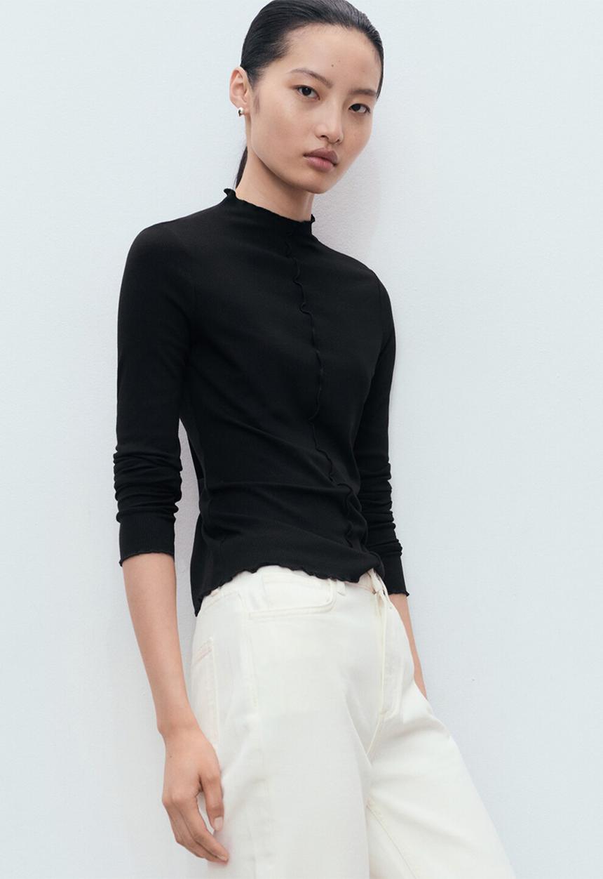 MANGO - Camiseta curlis - black