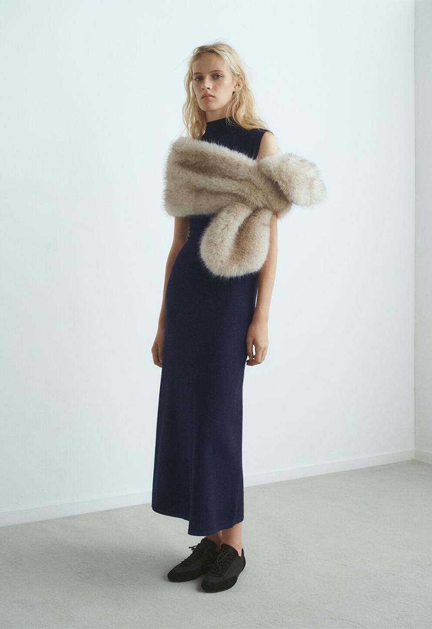 MANGO - Dress pomodore - midnight navy