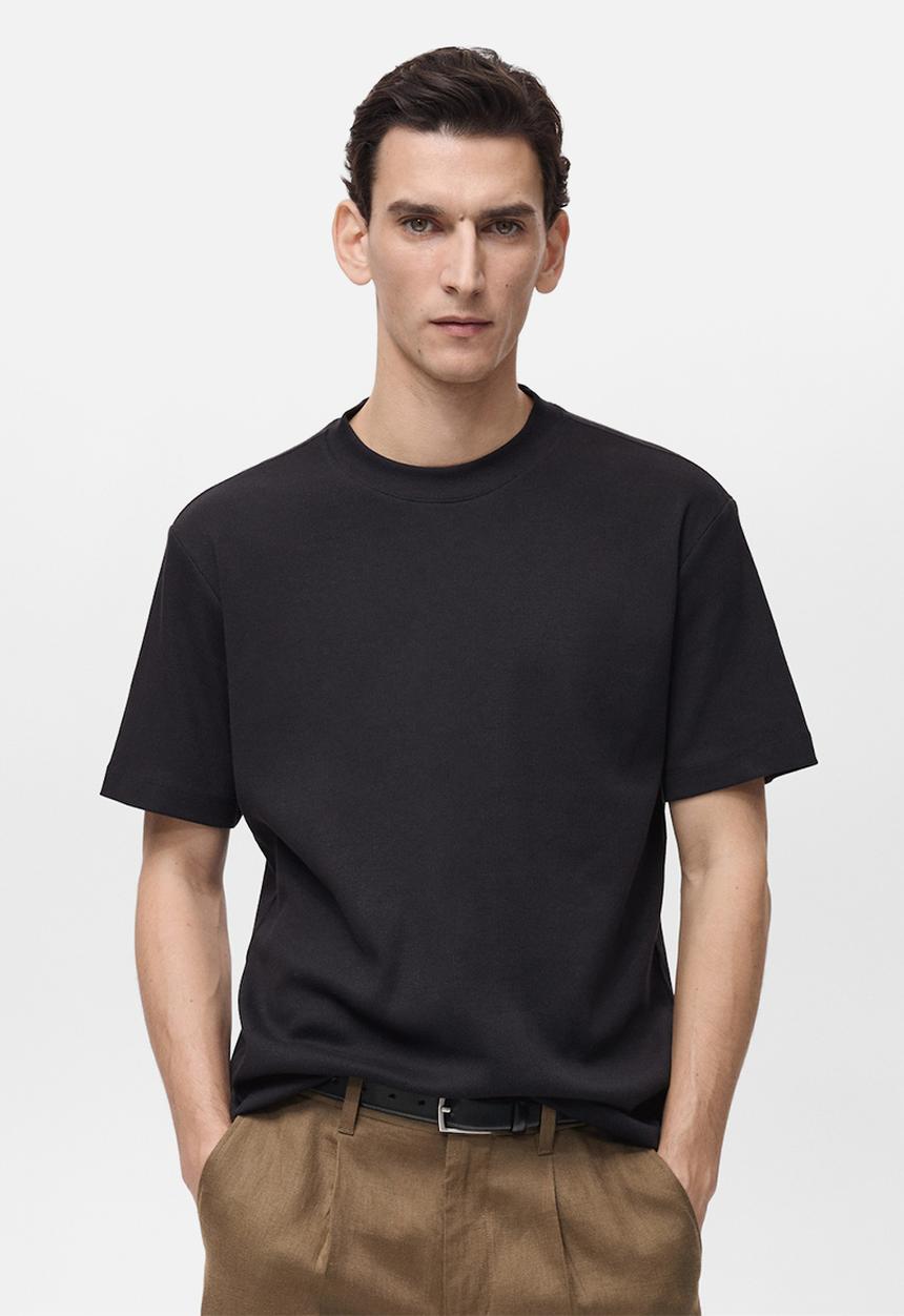 MANGO - Camiseta Olive - Black