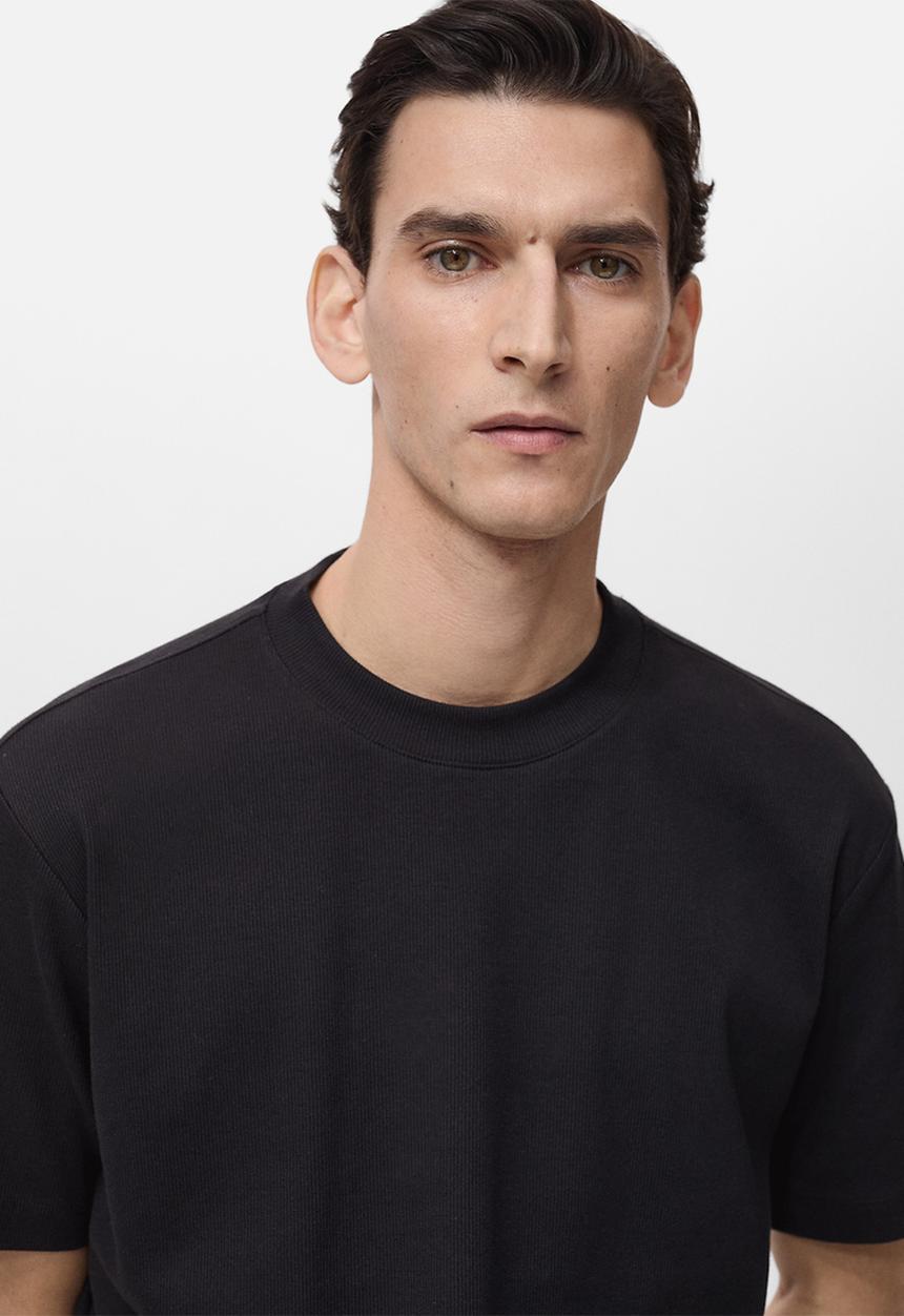 MANGO - Camiseta Olive - Black