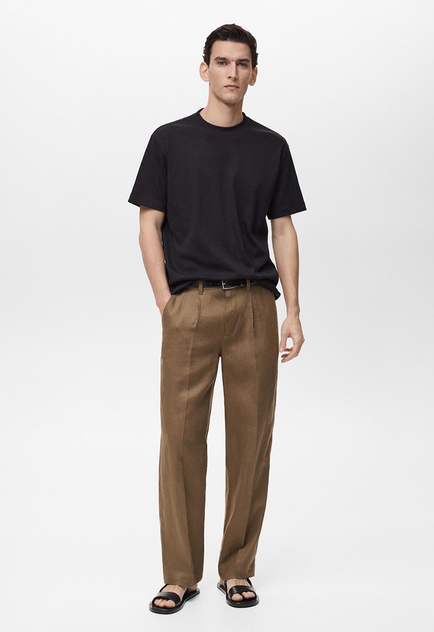MANGO - Camiseta Olive - Black