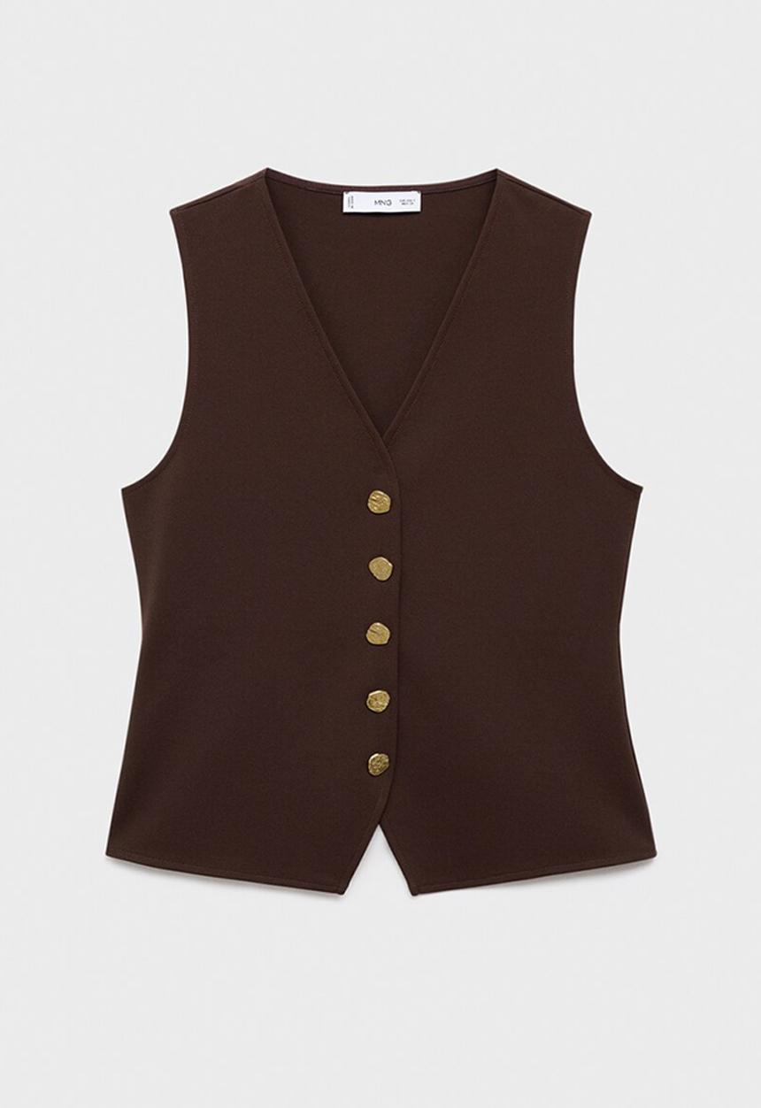 MANGO - Vest salve  - brown