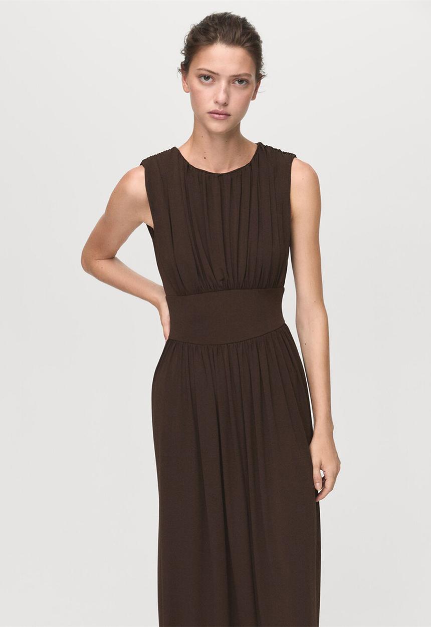 MANGO - Dress dino -  brown