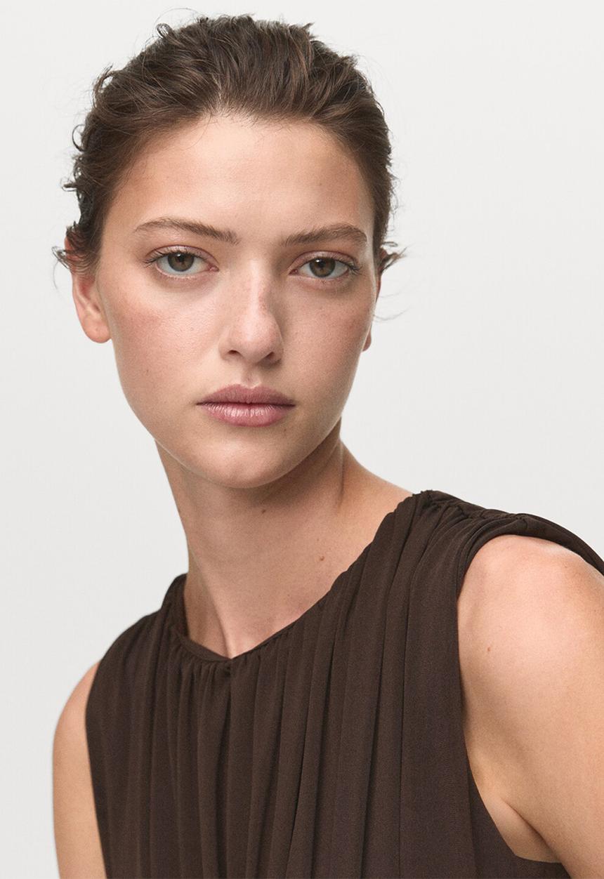 MANGO - Dress dino -  brown