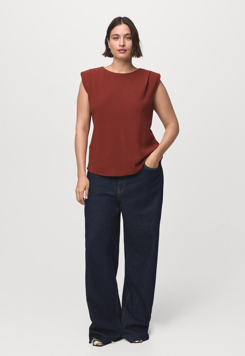 MANGO - Blusa stereo - medium orange