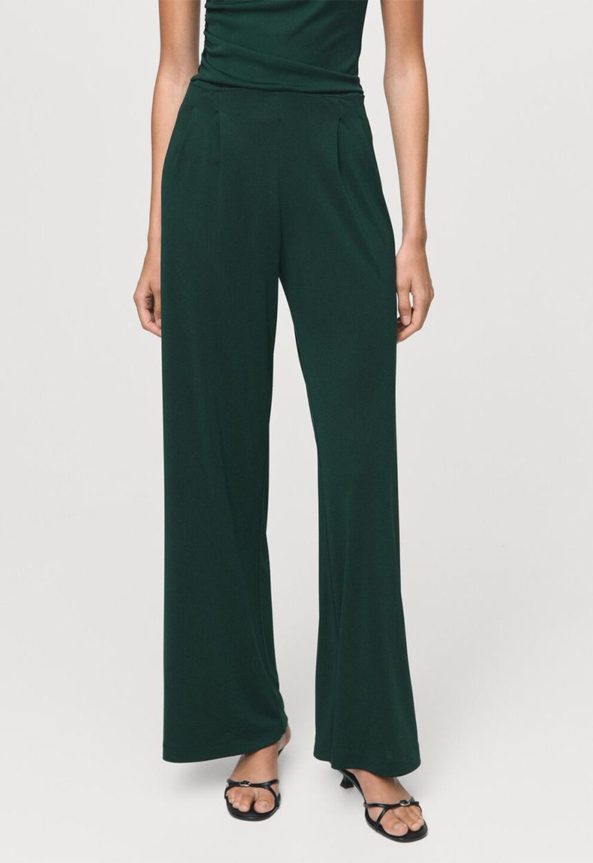 MANGO - Trousers lei  -  dark green