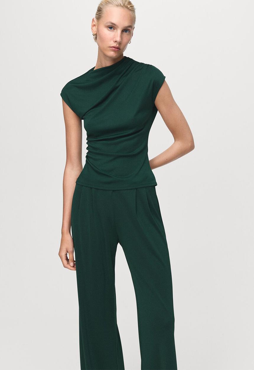 MANGO - Trousers lei  -  dark green