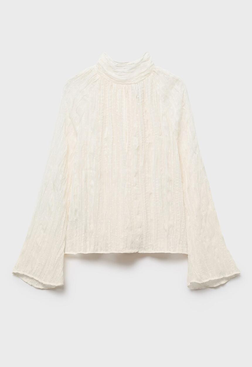 MANGO - Blouse coty -  natural