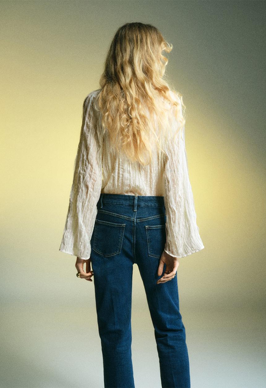 MANGO - Blouse coty -  natural
