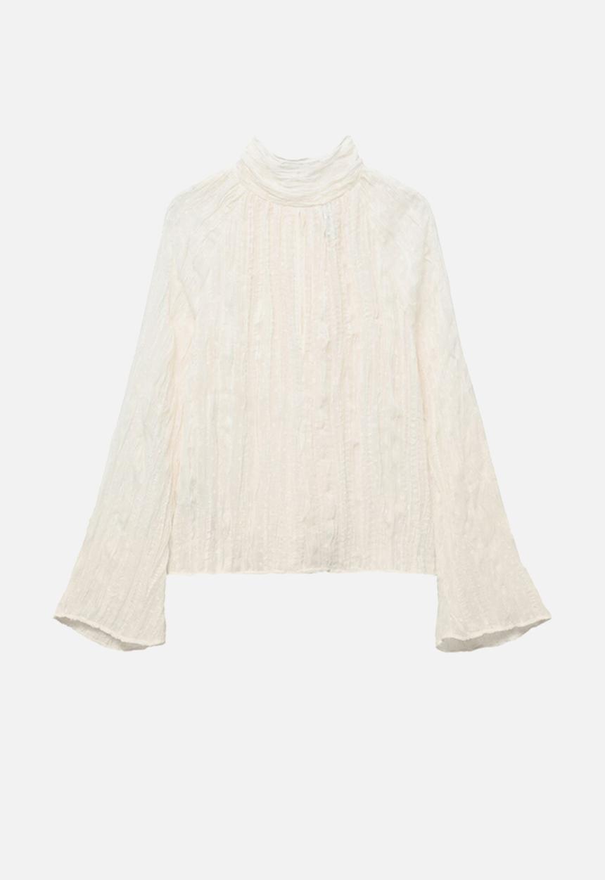 MANGO - Blouse coty -  natural