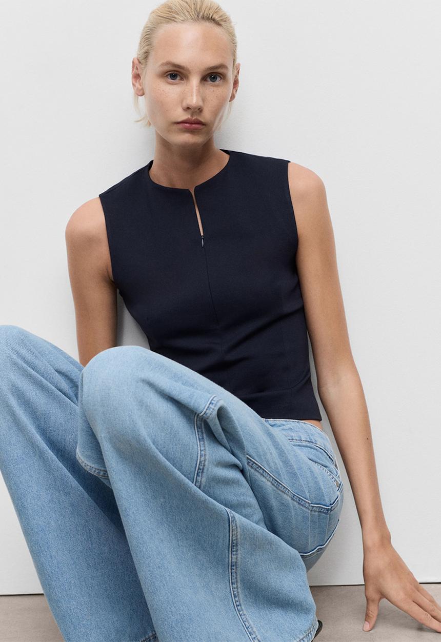 MANGO - Top brin - midnight navy