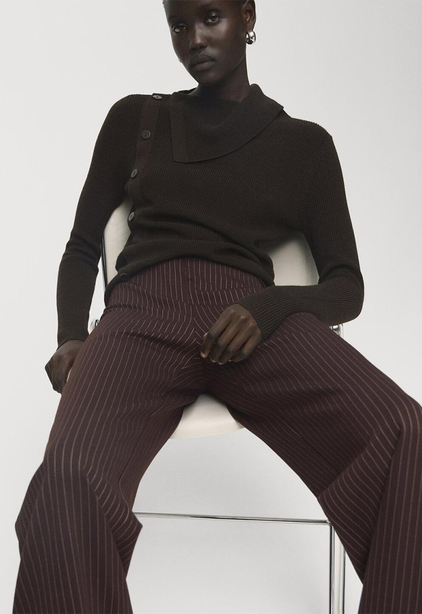 MANGO - Trousers brin -  brown