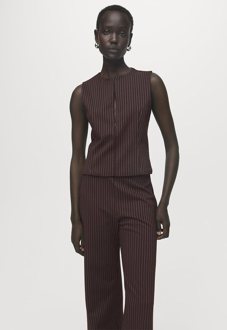 MANGO - Trousers brin -  brown