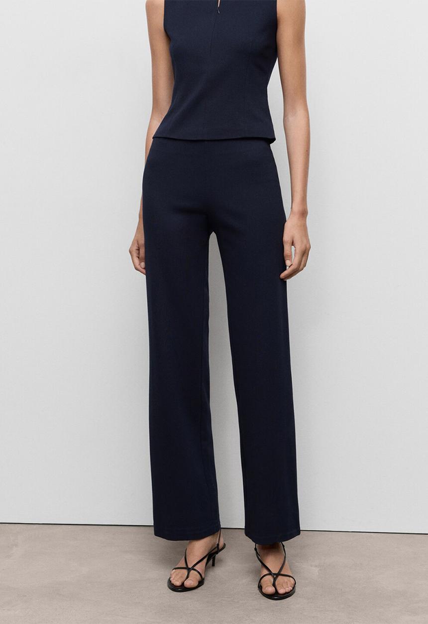 MANGO - Trousers brin -  midnight navy