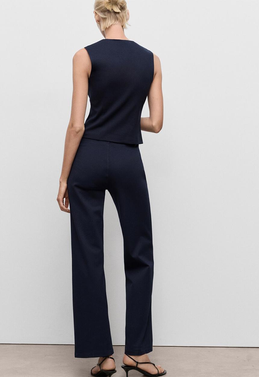 MANGO - Trousers brin -  midnight navy