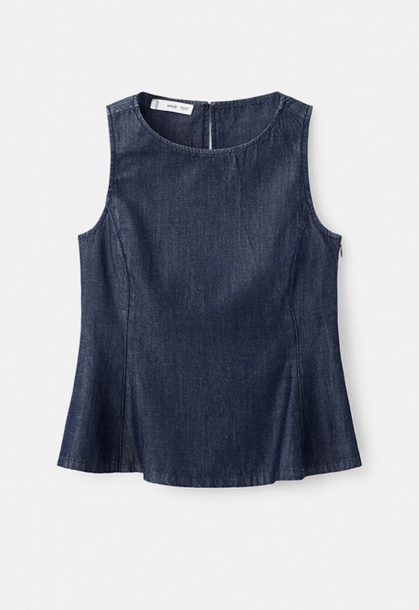 MANGO - Top lua - open blue