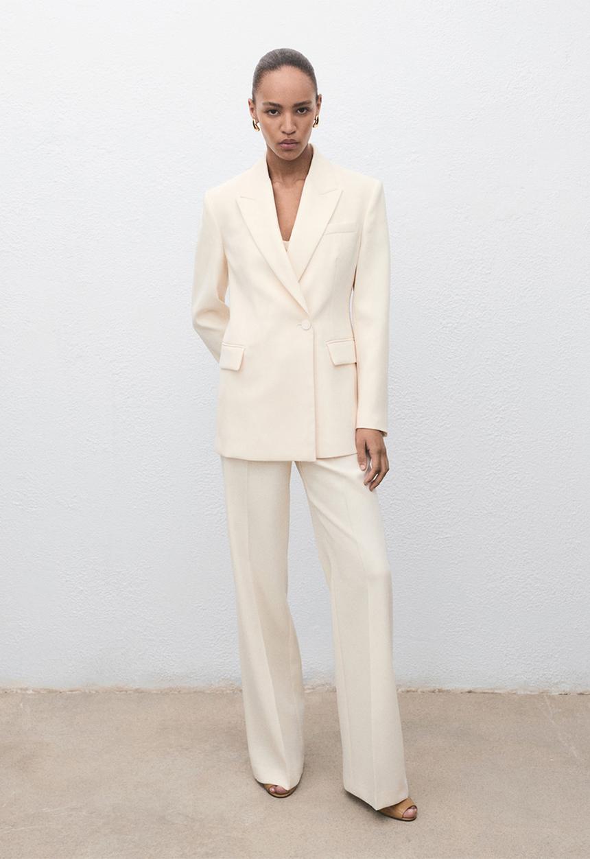 MANGO - Blazer iguana -  light pastel yellow