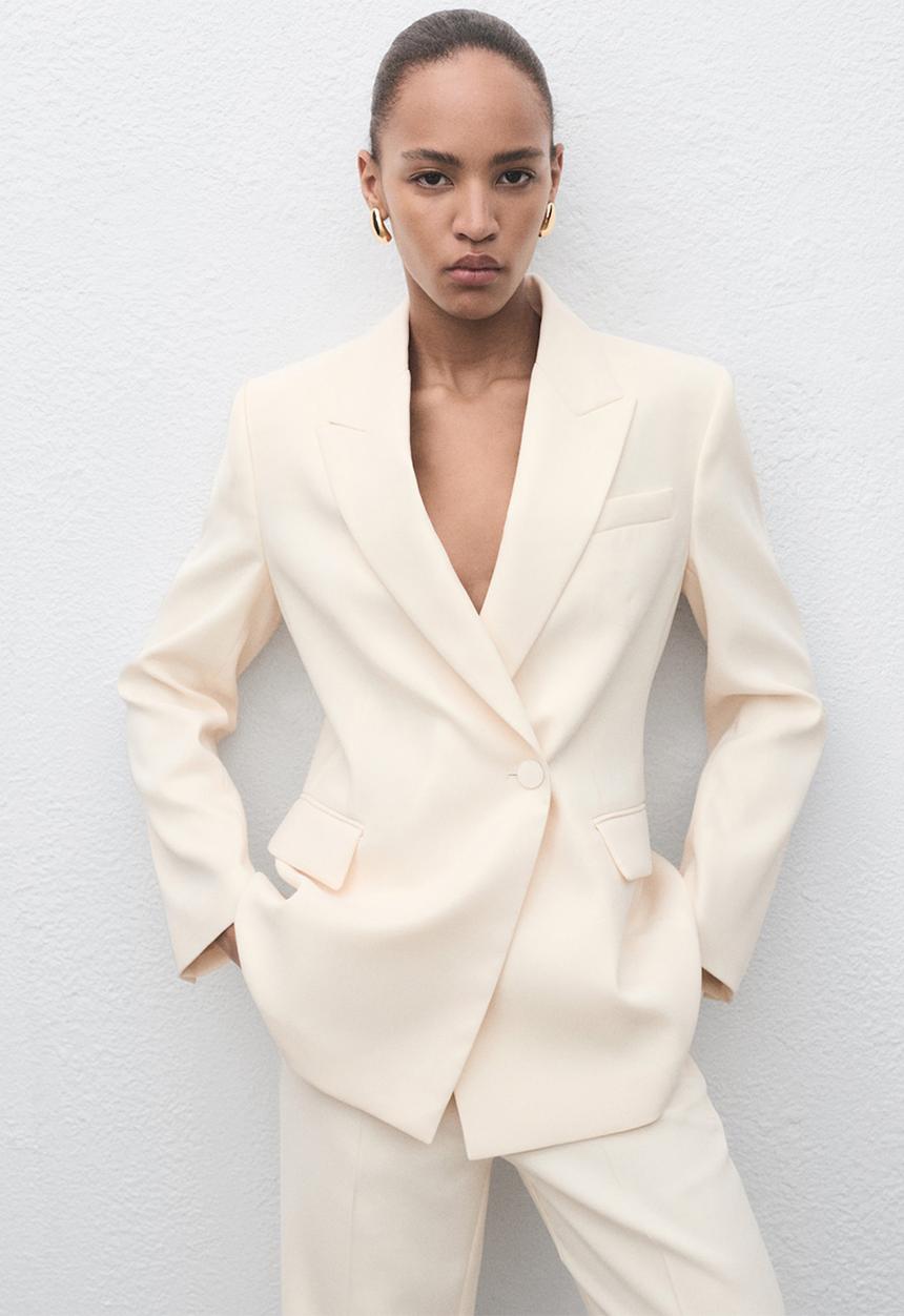 MANGO - Blazer iguana -  light pastel yellow