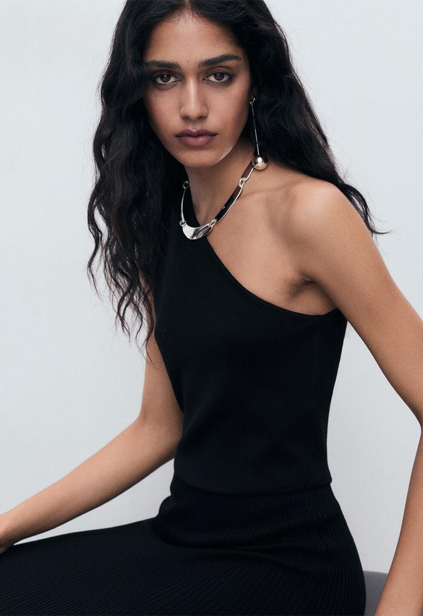 MANGO - Dress asim -  black