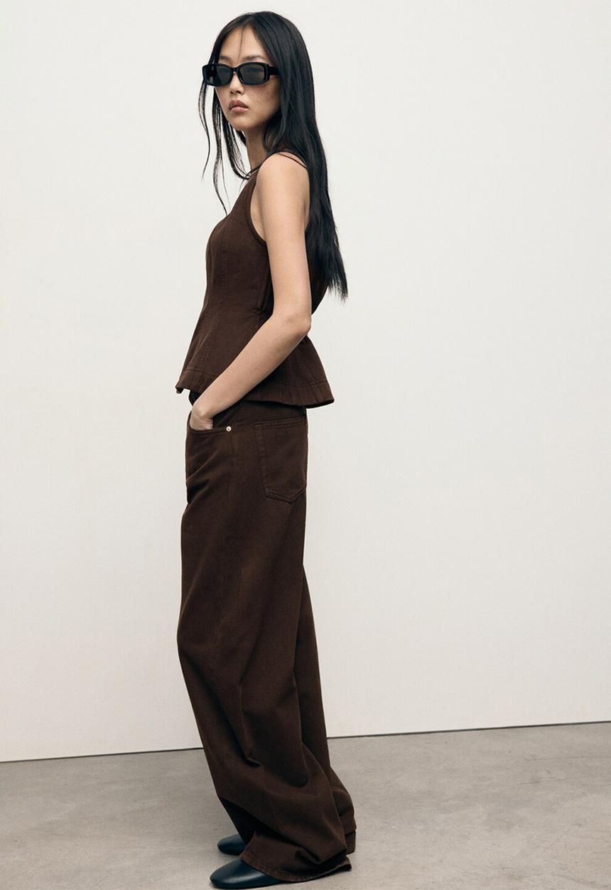 MANGO - Top charlot - dark brown