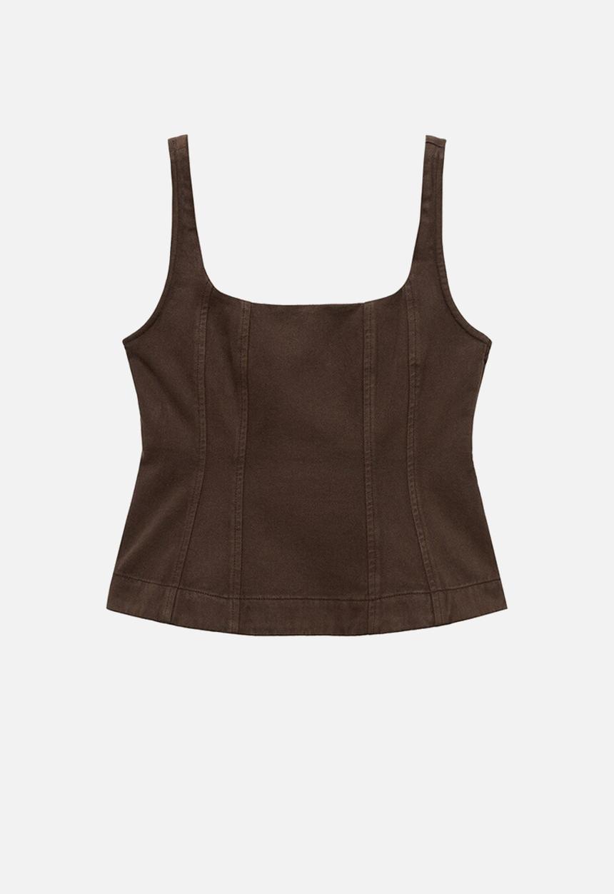 MANGO - Top charlot - dark brown