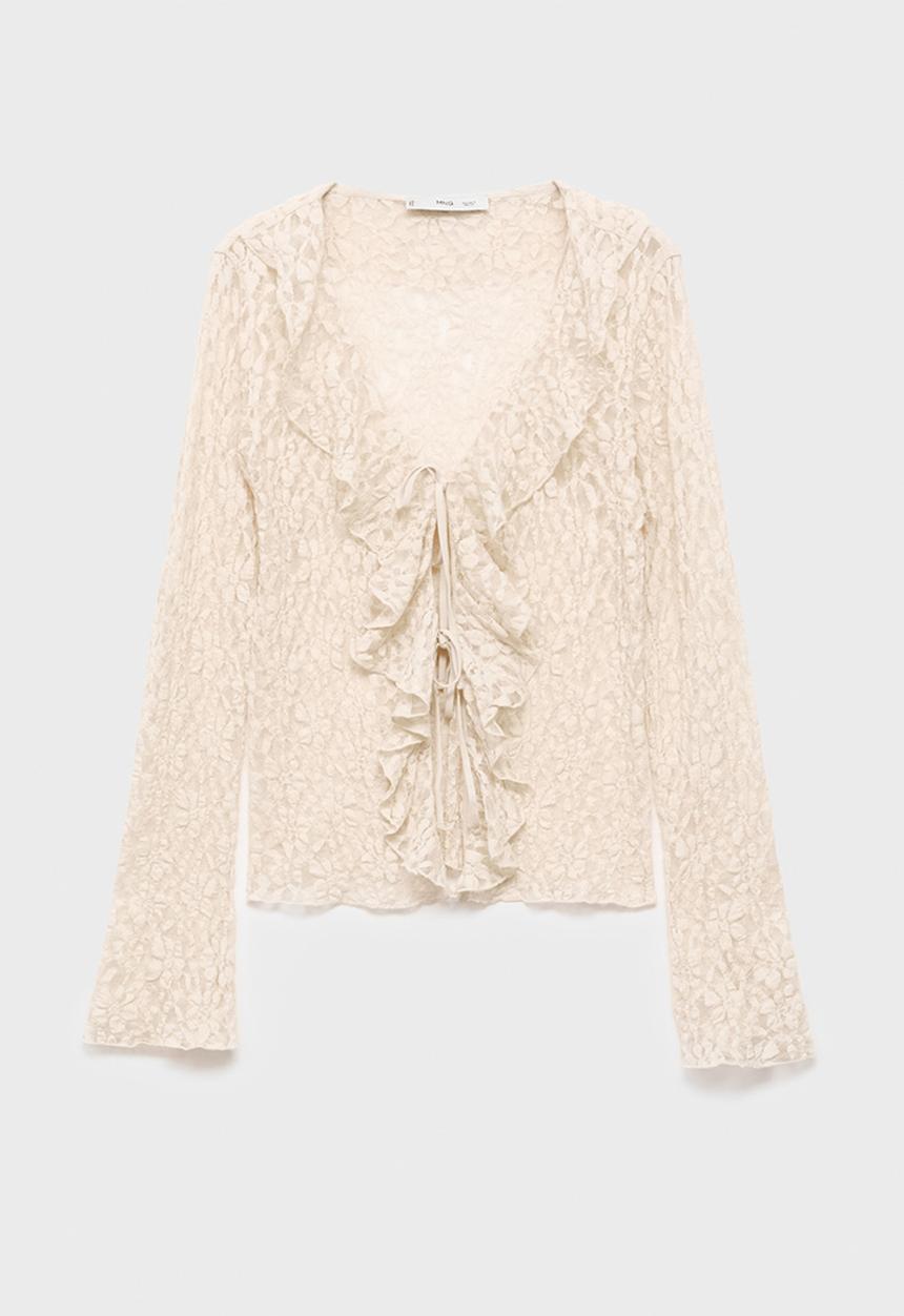 MANGO - Blusa castell - light beige