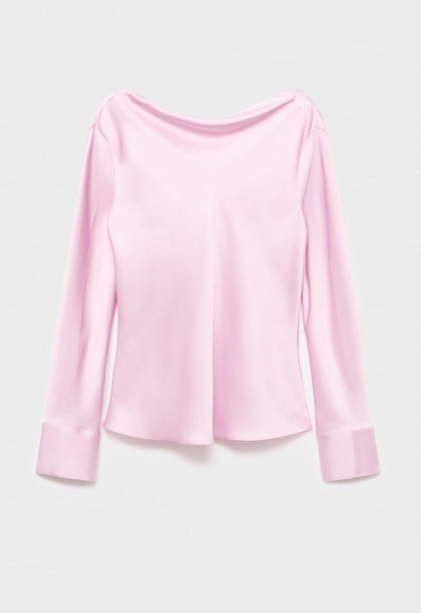 MANGO - Blouse galban -  light pastel pink