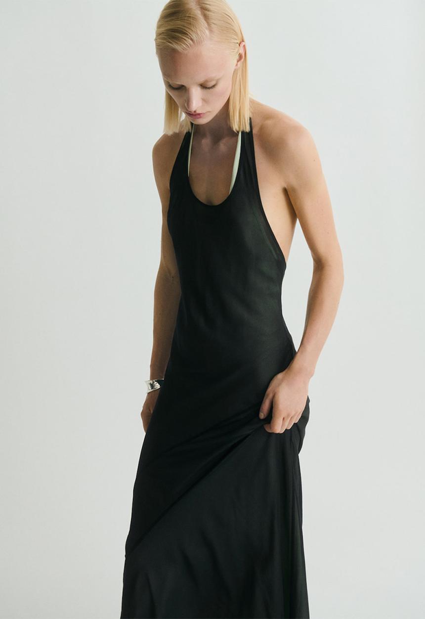 MANGO - Dress perla -  black